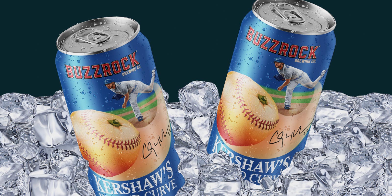 Kershaw's wicked curve raft beer can art on ice