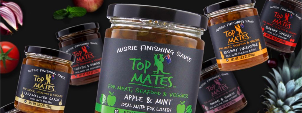 Package design for Top Mates Aussie Finishing Sauce
