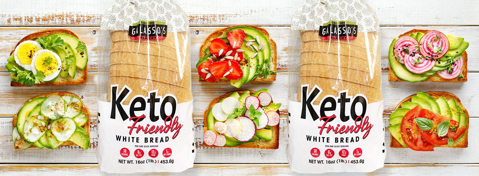 Bread loaf package design for with open face sandwiches