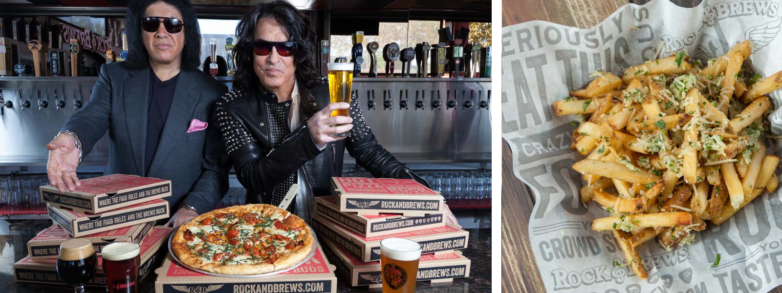 Rock & Brews pizza box and paper liner