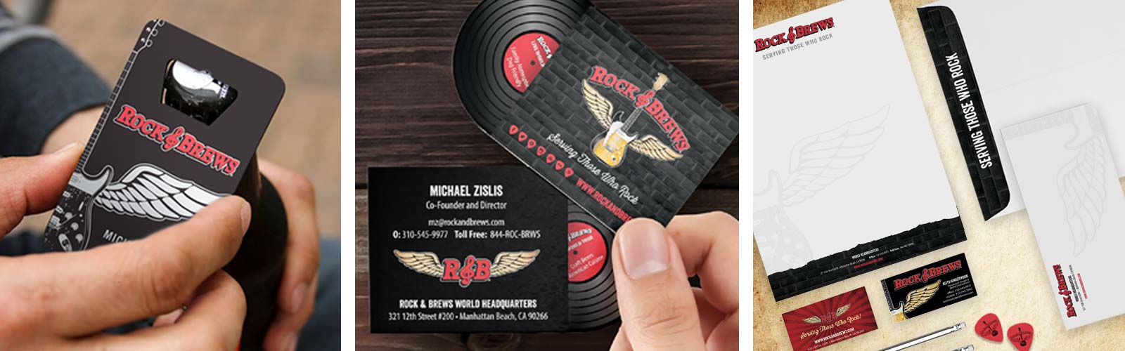 Rock & Brews business card and collateral