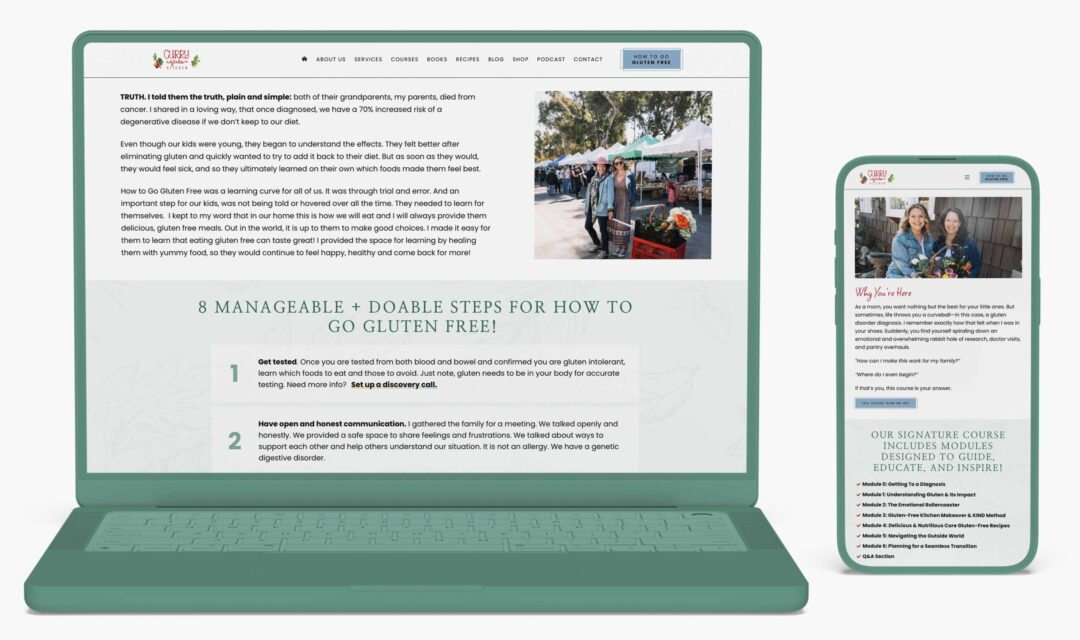 Curry Girls Kitchen responsive website shown on a laptop and phone