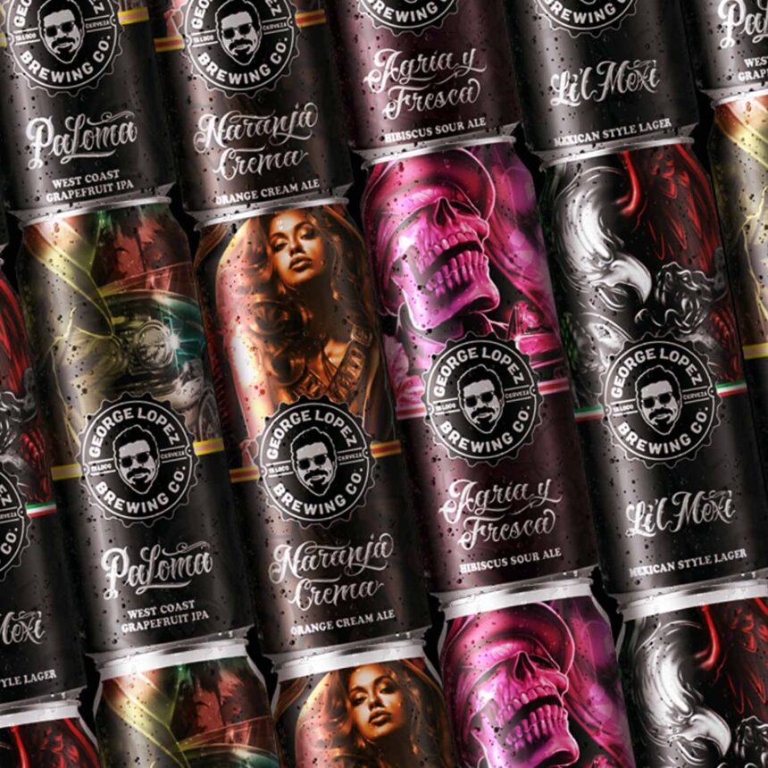 George Lopez Brewing Co. packaging