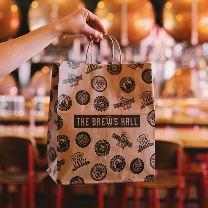 The Brews Hall takeout bag