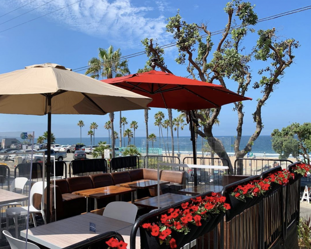 Outdoor seating for Manhattan Beach, CA restaurant The Strand House for the COVID-19 pandemic